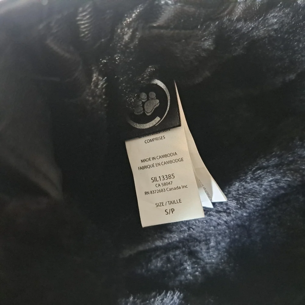Silver Paw Quilted Faux Leather Dog Coat Jacket Size Small